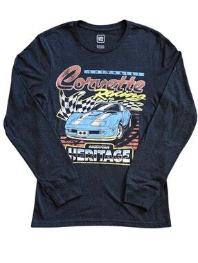 Chevrolet Corvette Small Gray Official Heritage Racing Tee Shirt General Motors